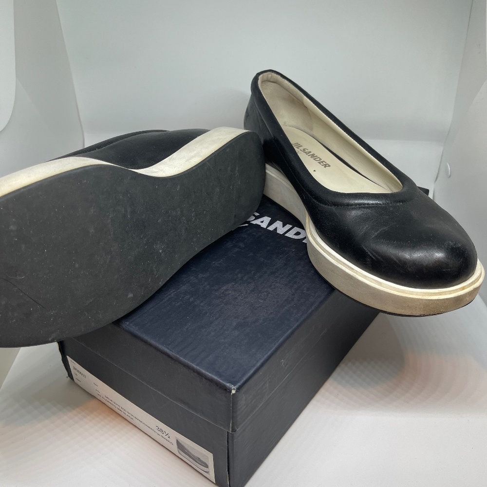 Jil Sander Navy platform flats black/white size 38 1/2